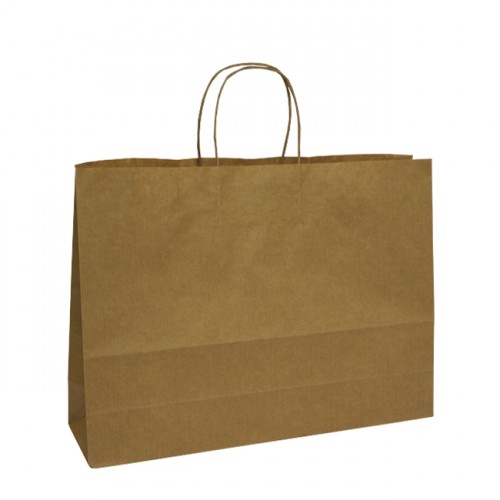 400mm Brown Twisted Handle Paper Carrier Bags