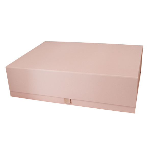 Extra large Luxury Gift Boxes with a Magnetic Lid, finished with a blush  pink matt lamination and matching ribbon closure. Available from stock at  Midpac Packaging next day delivery.