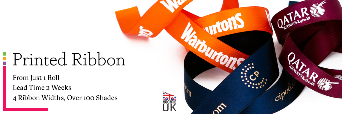 Printed Ribbon Uk From 1 Roll Printed With Your Own Logo