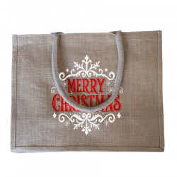 Merry Christmas Printed Jute Bags