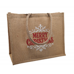 Merry Christmas Printed Jute Bags