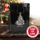 250mm Black Laminated Christmas Tree Paper Carrier Bags