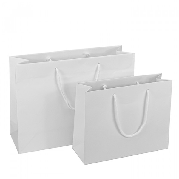 Large 400mm White Kraft Paper Carrier Bags available from stock at ...