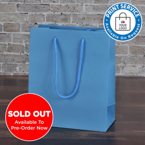 200mm Pacific Blue Matt Laminated Paper Carrier Bags