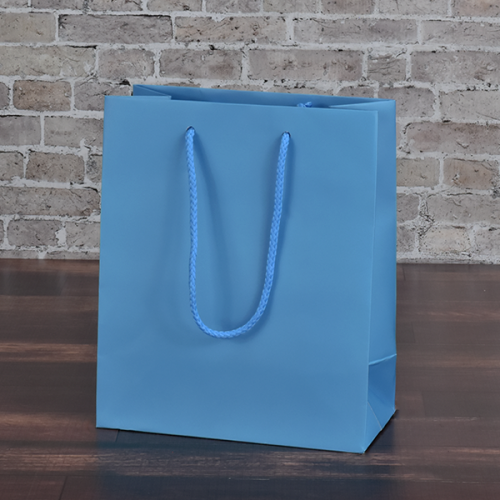 200mm Pacific Blue Matt Laminated Paper Carrier Bags