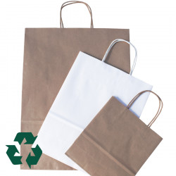 Eco Recycled Twisted Handle Paper Carrier Bags