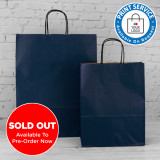 240mm Dark Blue Twisted Handle Paper Carrier Bags