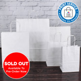 450mm White Twisted Handle Paper Carrier Bags