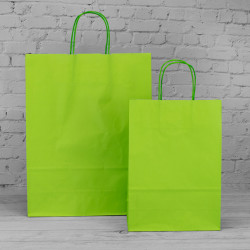 Lime Green Paper Carrier Bags