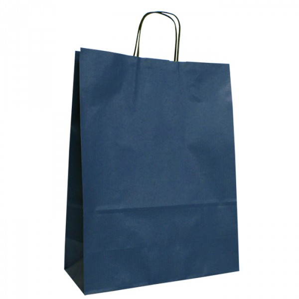 320mm Dark Blue Twisted Handle Paper Carrier Bags