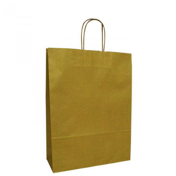 220mm Gold Twisted Handle Paper Carrier Bags