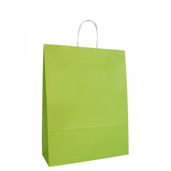 220mm Lime Twisted Handle Paper Carrier Bags